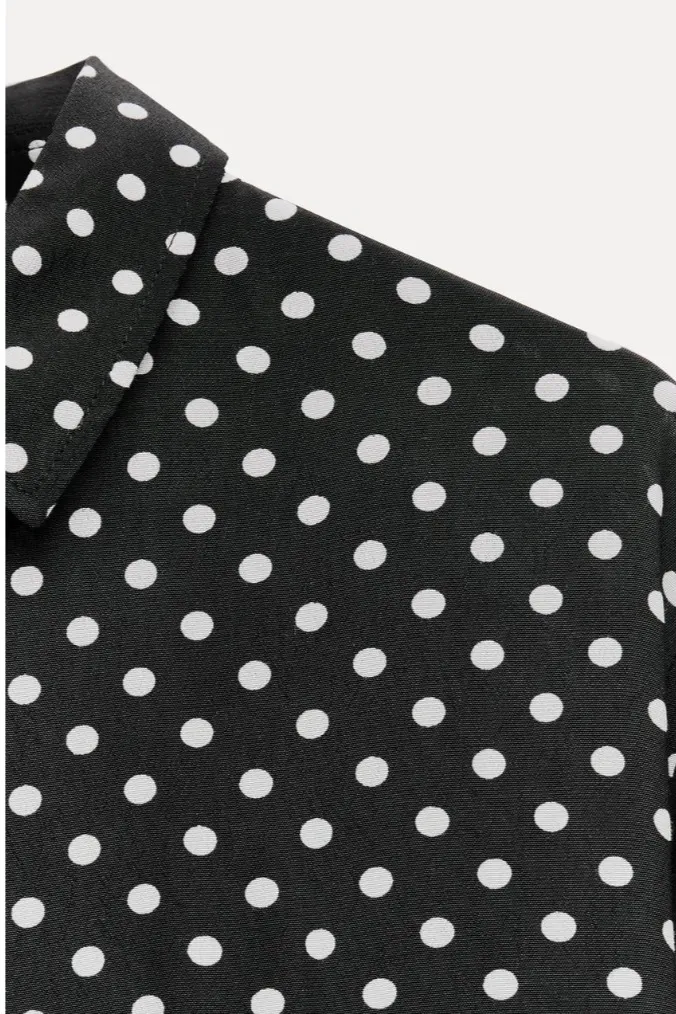 ZARA  |Dots Casual Style Long Sleeves Elegant Style